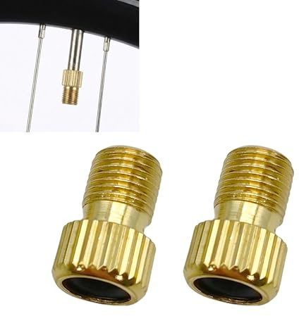 2 Pcs Presta Valve Adapter Presta to Schrader Valve Adapter Bike Pump Adaptor Brass Bicycle Valve Converter for Road Mountain Bike Tyre Inflation