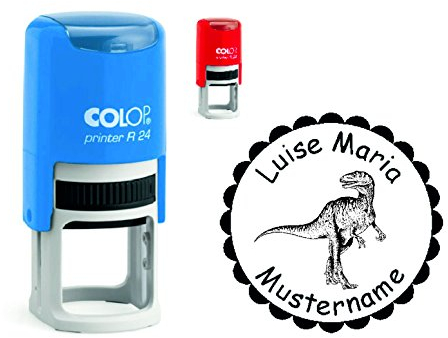Stempel Kinderstempel DINOSAURIER - mit Motiv und persönlichem Namen - für Kinder