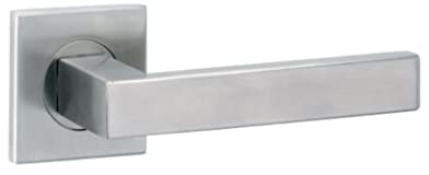 AZERODESIGN - Juego de Manilla con Placa Larga MARCO - 4,5x24 cm - Largo Manija de 12,5 cm - Resistente al Desgaste y la Oxidación - Fácil Instalación - Material de Acero Inoxidable 18/8 AISI 304