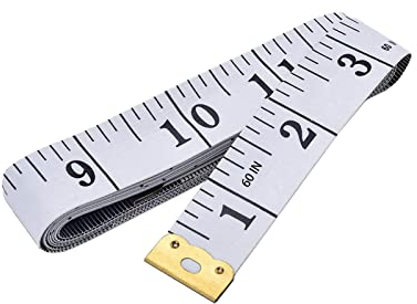 Metre Ruban,Mètre Ruban Couture Double Face Ruban à Mesurer pour Mesurer le Corps/Poitrine/Tour de taille 150CM/60IN Blanc 1 Pièces