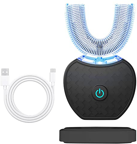 Spazzolino Sonico Automatico ad Ultrasuoni 360° con Timer e Ricarica Wireless per Sbiancamento dei Denti - Elettrico per Adulti