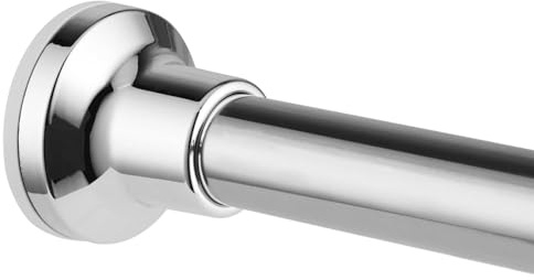 Asta per tenda da doccia Sliber, 72-134 cm, non necessita di forature e ruggine, regolabile ruotando, asta telescopica allungabile per bagno, camera da letto e finestre (diametro 2,5 cm)