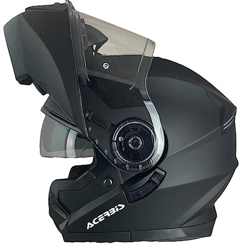 ACERBIS Casco Serel 22.06 Negro Mate Talla M ( 57/58) Casco Modular con Gafas de Sol Totalmente homologado