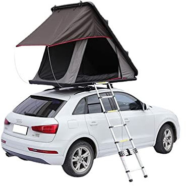 BebeXi HYQHYX rooftop tent suv tent 00 Camping SUV Double Wall Aluminum Roof Tent, Triangle Hard Shell Roof Tent, Waterproof Truck Tent