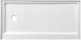 Elegant Kitchen and Bath Laredo 60x30 Plastic Shower Tray Left Drain in White
