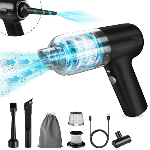 TEPENAR Mini Handheld Vacuum Cleaner – 3-in-1 Cordless Car Vacuum with 12,000PA Brushless Motor, Powerful Suction, Lightweight & Portable for Home, Car, Pet Hair, Office & Keyboard Cleaning