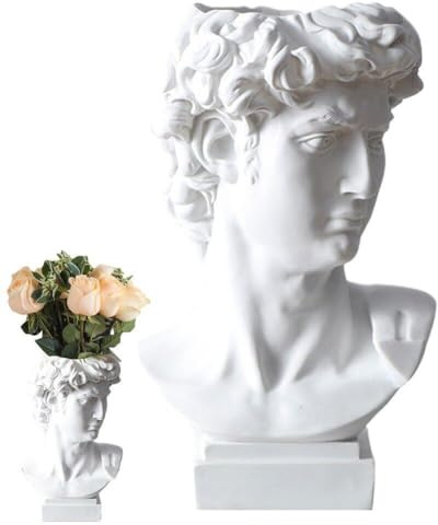 Lipfer David-skulptur, Stifthalter, David-büste, Make-up-pinselhalter, Einfache Vase, Ornamente, Blumentopf, Retro-heimdekoration, Foto-Requisiten