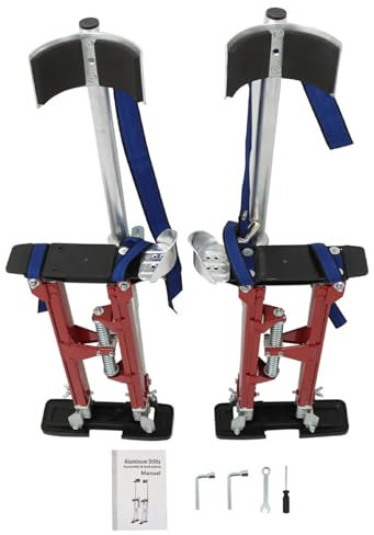 WZWTYSM 18-30 Zoll Trockenbau-Stelzen aus Aluminiumlegierung, höhenverstellbar, Stelzen rot für Maler-Taping