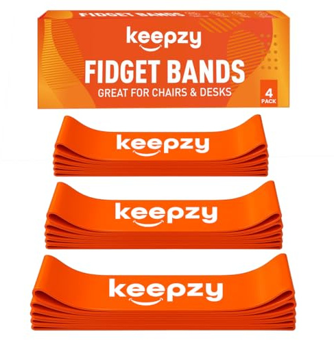 4 Pack Chair Bands, Anti Slip Chair Bands for Kids with Fidgety Feet, ADHD Chair Bands for Classroom, Desk Bands for Student Desks, Sensory Chair Rubber Bands