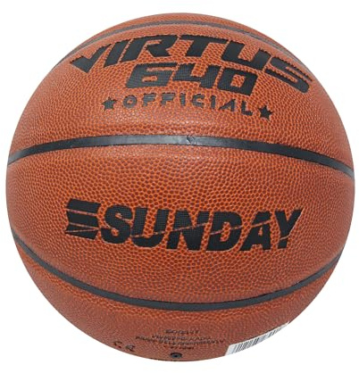 ODS | Sunday Pallone Virtus 640 Palla da Basket in PVC Laminato con Camera d'Aria in Gomma, Diametro 24 cm, Peso 590-640 g, Ideale per Allenamento e Partite