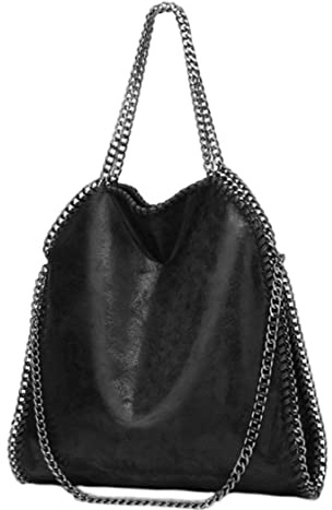 Pastoralist Grand Sac fourre-Tout pour Femmes Sacs de bandoulière Chaîne de Sacs à Main pour Femmes à Main Sac (Noir)
