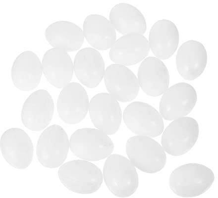 Toyvian 30pcs Solid Plastic Pigeon Bird Eggs for Breeding Control Realistic Dummy Bird Eggs to Stop Laying Artificial Hatching Supplies for Pet Pigeons