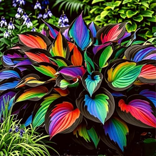 Hosta de Hojas Brillantes - Decoración de Follaje Resistente a la Sombra para Jardines - Perenne y Fácil de Cultivar-6 piece-A
