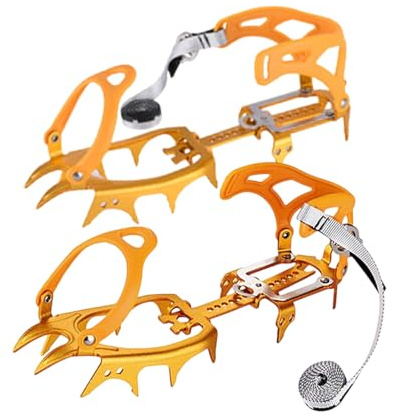 Crampones para Hielo | Herramienta De Tracción Antideslizante con 14 Garras De Aluminio Ligero - Tacos De Tracción para Andar - para Botas De Mujer Invierno Senderismo Escalada Caminata Exterior