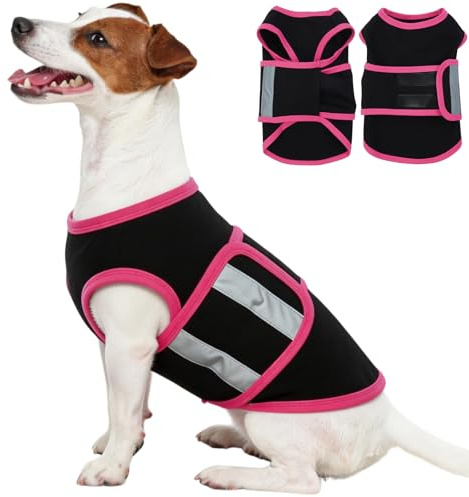 LETSQK Dog Anxiety Calming Vest, Gentle Compression Anxiety Suit for Dogs, Breathable Dog Calming Wrap for Separation Anxiety, Thunder, Fireworks, Vet Visits, Black XS