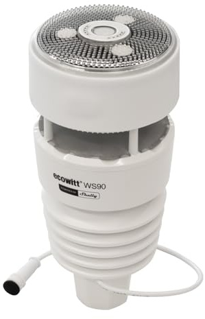 ECOWITT WS90 Trådlös 7-i-1 sensor för utomhus väderstation, soldriven, Bluetooth-version, kompatibel med Shelly Gateway