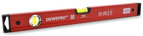 DEWEPRO® Professionell vattenvåg aluminium – röd lackerad – längd: 30 cm 0,3 m – mätstolerans: 0,5 mm/m – vattenvåg aluminiumvattenvåg