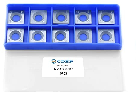 CDBP 14mm Cortador de inserto de torneado de madera de carburo, herramientas de torneado de madera, 14 x 2,0 mm-30 ° Forma cuadrada, paquete de 10