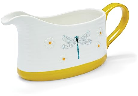 Cooksmart British Designed Ceramic Gravy Boat | Gravy Jug to Match All Kitchen Designs | Gravy Jug Perfect for Family Dinners & Sunday Roast - English Meadows