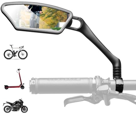 ROCKBROS Rétroviseur Vélo, Rétroviseur Trottinette Électrique Rotatifs à 360°, Rétroviseur Vélo Électrique Universel, Miroirs de Vélo pour Cyclisme VTT Guidon de 21 à 26 mm Gauche/Droite/Paire