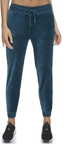 Tommy Hilfiger Women's Slim Fit Velour Jogger Pant, Oceanic Green, Small