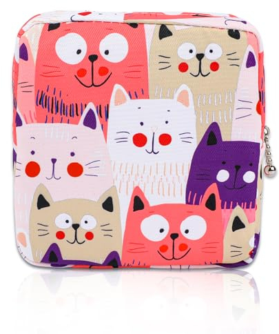 Damen Bindentasche Damenbinde Aufbewahrungstasche Wiederverwendbare Baumwolle Tampon Aufbewahrung mit Reißverschluss Tragbar Damenbindenhalter Periodentasche für Damen Mädchen