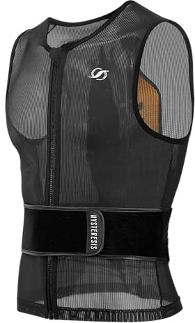 HYSTERESIS Protección de Espalda para esquí y Snow con Visor | Color: Negro | Talla: M | Medida Persona: | Diseño ergonómico GBA5 Flex | Material de Malla Ultra-Transpirable | Comodidad Extrema