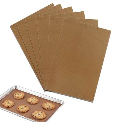6 Sheets Baking Mats Non Stick Reusable Sheets Washable Teflon Oven Liners Baking Mat Sheet Baking Tray Liner Set 30x40cm Nontoxic Cooking Mat Reusable Non Stick Oven Liner