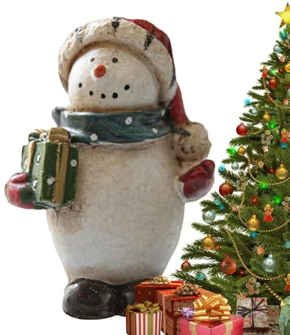Weihnachtsfiguren Miniaturfiguren Schneemannfiguren | Weihnachtsfigur mit bemalter Schneemannstatue | Schneemannfiguren zum Sammeln, Tischdekoration, Dekoration