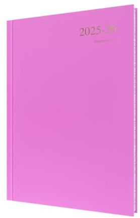 Collins 'Essentials' 12 Month Mid/Academic Year Planner, July 2025-July 2026 - ESSA41M.50-2526 - Day-to-Page Diary, A4 Hard Cover, Pink