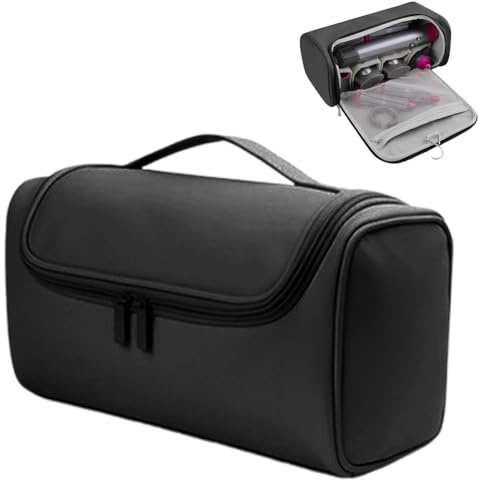 Borsa da viaggio per Dyson Airwrap Styler e Shark, custodia portatile per Dyson Supersonic e accessori, borsa per asciugacapelli con ganci per strumenti di modellazione e accessori (nero)