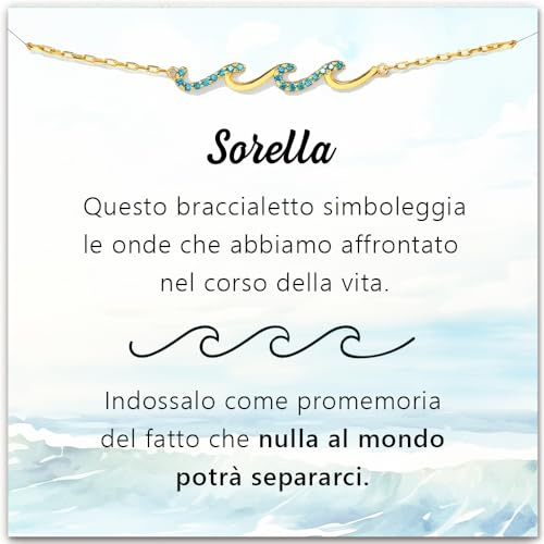 SOFIA FERRER Regalo per Sorella, Bracciale Argento 925 Donna con Dedica Emozionante, Idee Regalo Sorella, Bracciale per Sorelle, Regali Natale per Sorelle, Compleanno (Sorella)