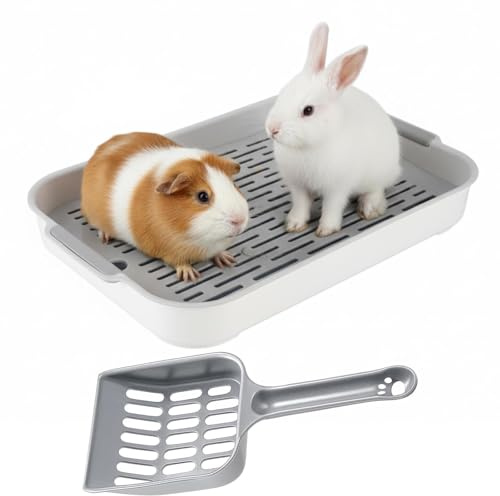 Rabbit Litter Tray with Scoop,Small Litter Box for Rabbits,Portable Small Litter Box for Rabbits, Guinea Pigs, Kittens - Rabbit Litter Tray with Scoop, Durable & Easy to Clean Cat Toilet