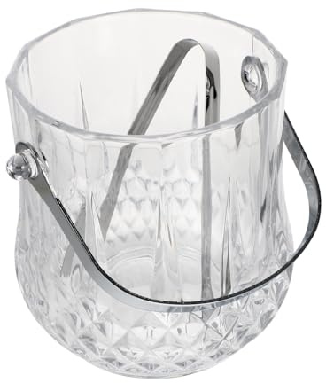 Healeved Secchiello per Ghiaccio in Vetro con Manico Portatile Secchio Multiuso per Bar e Feste Contenitore Pratico per Raffreddare Vino e Birra per Uso Domestico e Professionale