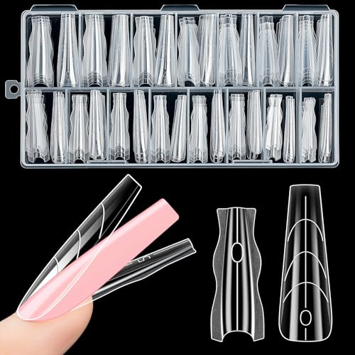 Kiiwah 180 Pezzi Dual Form Sandwich, Gel Nail Form Riutilizzabile Nail Mold Extra Lungo Double Moulds per Gel Extensions per Fai Da Te (Balletto)