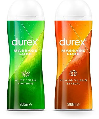 Durex Play 2in1 Massage & Gleitgel 400 ml (2 x 200 ml, Aloe Vera +Ylang Ylang)