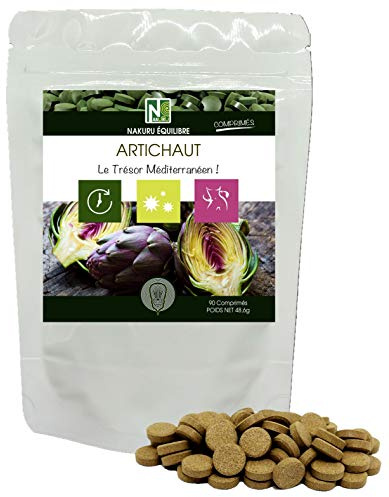 NAKURU | Artichaut | Gamme Équilibre | Fabriqué en France (90 Comprimés de 540mg / Poids Net: 48,6g)