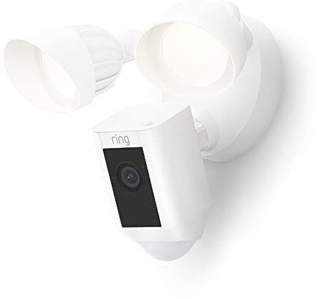 Ring Floodlight Cam Wired Plus, Zertifiziert und generalüberholt | Funktioniert mit Alexa | Weiß