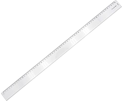 GRAPH'IT Starres Lineal mit Skala, 60 cm, 1 abgeschrägte Kante und 1 schmutzabweisender Rand, transparentes Acryl, strapazierfähig, Präzision und Komfort für Schule, Studenten, Künstler und Profis –