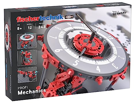 fischertechnik 569020 PROFI Mechanics - Baukasten für Kinder ab 8 Jahre, Experimentierbausatz mit 12 Modellen zur Erkundung der Mechanik, Rot