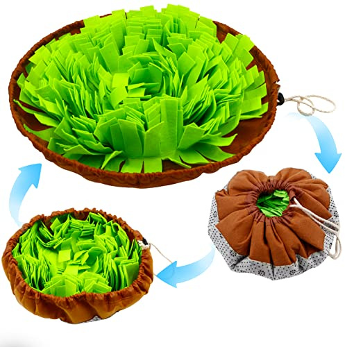 Yomisee Alfombra olfativa para perros, juguete de inteligencia, juguete de inteligencia, olfatear, lavable, alfombrilla de entrenamiento, manta olfativa para mascotas, perros (verde)
