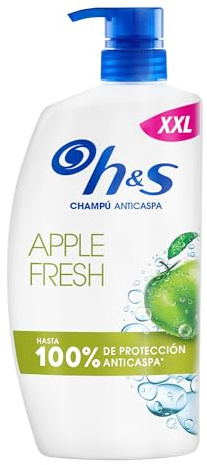 H&S Apple Fresh Champú Anticaspa 1000ml con Dispensador. Uso Diario. Hasta 100% de Protección Anticaspa, Clínicamente Probado. Para Todo Tipo de Pelo