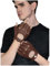 GSG Herren-Leder-Fingerlose Handschuhe, Halbfinger-Handschuhe, Braun, M