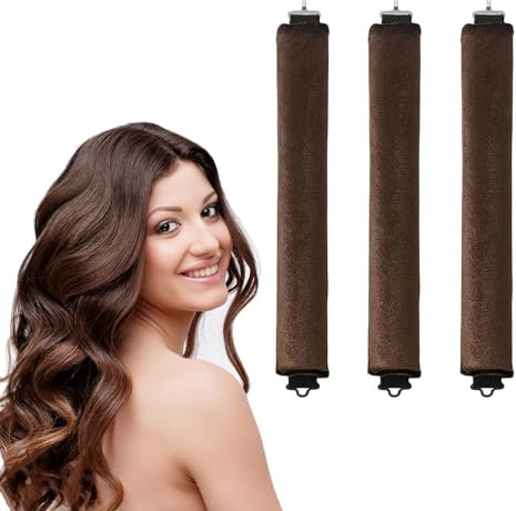YALiya 3 Pezzi Heatless hair Curler, Bigodino Lungo per Boccoli, Heatless hair Curler, Bigodini per Boccoli, Ferro Arricciacapelli Senza Calore, per Tutti i Tipi di Capelli(Marrone)