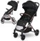 Lorelli Kinderwagen Ribera, Reisebuggy, Baby Buggy klein zusammenklappbar, Sehr leicht -Nur 7,3 kg, kompakter Sportsitz, Kinderbuggy bis 15kg, Verstellbare Rückenlehne, Sicherheitsgurt, Schwarz