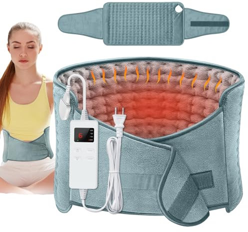 Aasonida Elektrisches Heizkissen mit 6 Heizstufen,Wärmekissen für Rücken Nacken Schulter Bauch weiche Flanelloberfläche