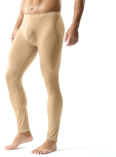 YUFEIDA Herren Lange Unterhosen mit Weichbund transparent Hose Unterwäsche Strumpfhose Leggings