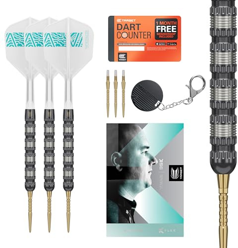 Target Darts Rob Cross 95K Steel Tip Swiss Point Darts, 95% Tungsten Darts with K-Flex Flights, 23G | Voltage Darts, Player Edition Swiss Points K Flex Dart Set, Swiss Point Tool Included