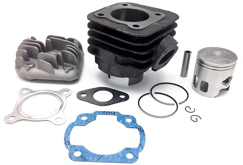 ONE BY CAMAMOTO | Kit Gruppo Termico Cilindro 70cc per Minarelli Motore Orizzontale, Yamaha Neo's, Jog, MBK Ovetto, Flipper, Evolis, Fizz, Malaguti F12, F15, Aprilia Rally, Diametro 47mm, 2 Fasce