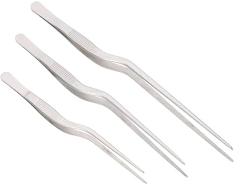 FIXOSHEE 3pièces Pinces à Épiler Professionnelles Acier Inoxydable Pour Cuisine Lot De Résistantes à Oxydation Prise Ferme Pour Retirer Arrêtes De Poisson Et Nourriture